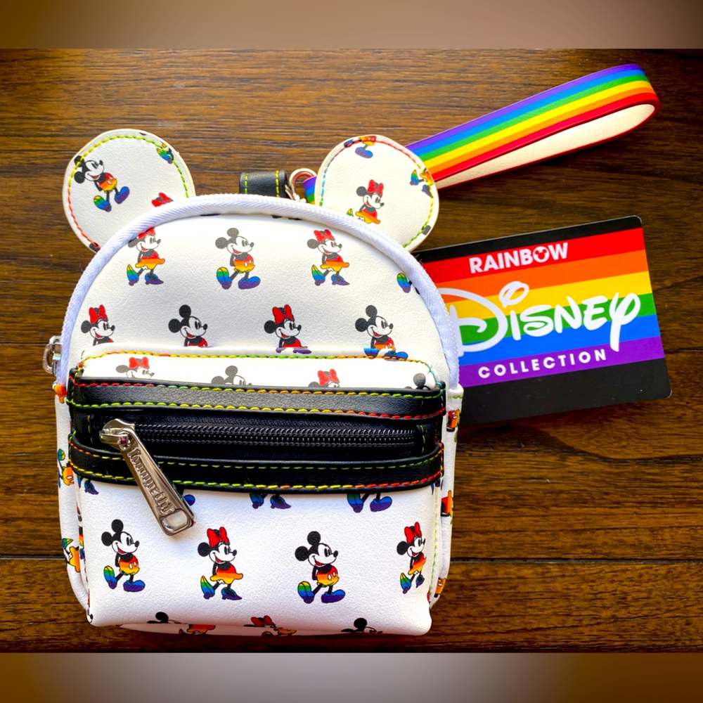 Disney Loungefly Mickey & Minnie Mouse Pride Rainbow Wristlet